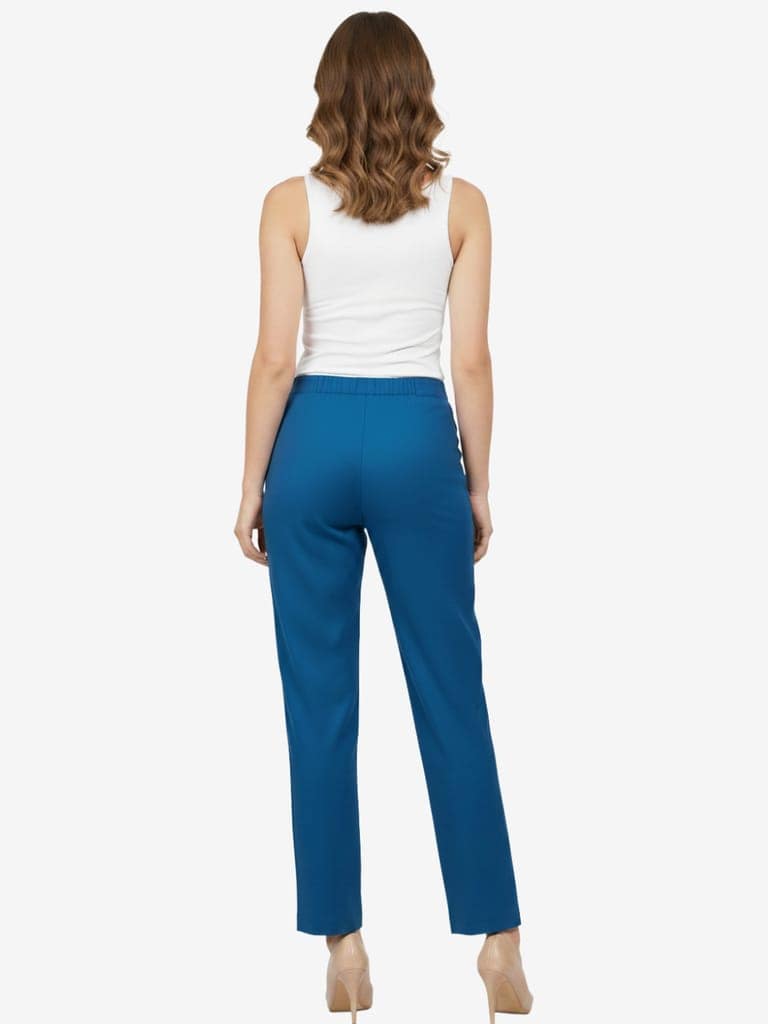 Women's Solid Cotton Trousers view 2