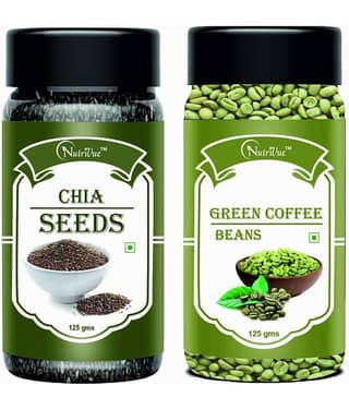 NUTRIVUE Chia Seeds & Green Coffee Beans 250 gm Pack of 2
