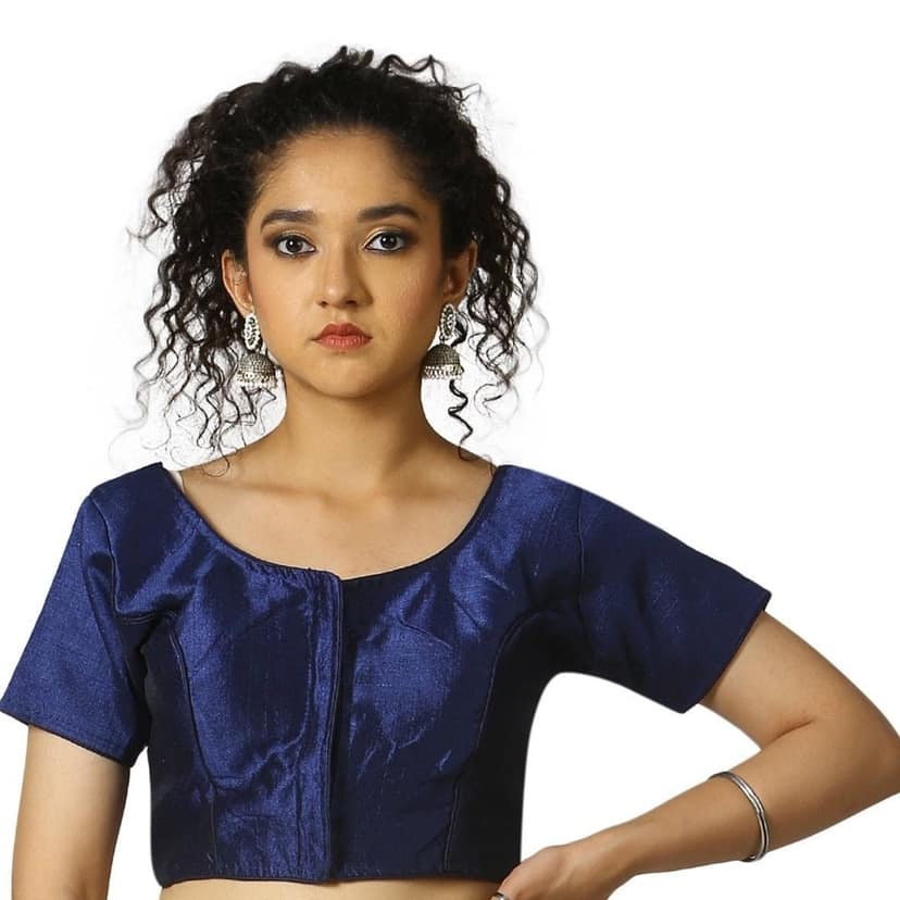 TheHangr Dark Blue Fantom Silk Blouse - 34