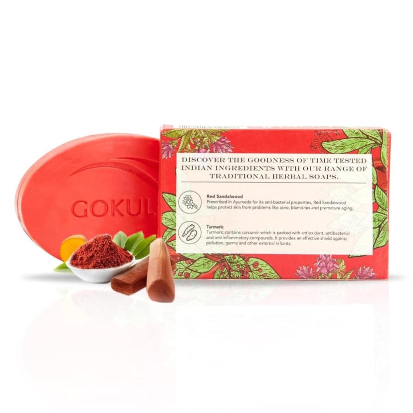 Gokul Red Sandal & Turmeric 75 Gms view 2