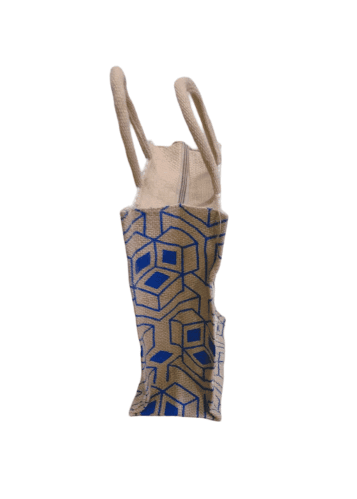 Stylish and Eco-friendly Jute Lunch Bag with Go Green Print view 2