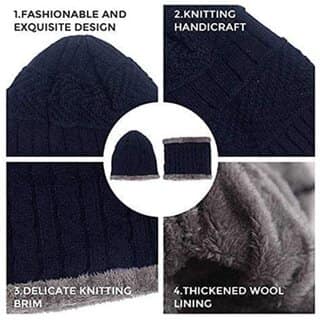 Eastern Club Unisex Blue Woolen Winter Cap (Pack of 3) view 2