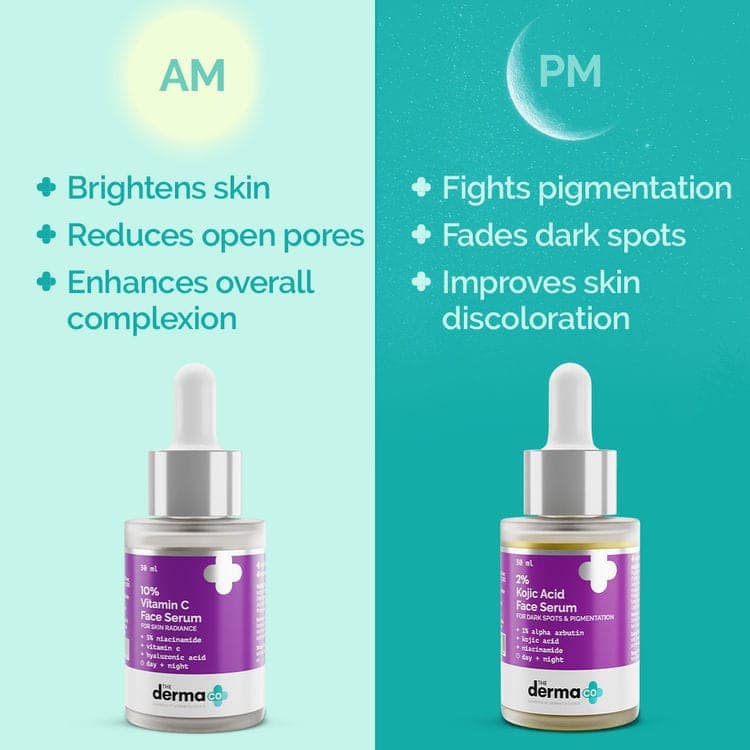 The Derma Co Pigmentation AM PM Regime Combo With Vitamin C(AM) And Kojic(PM) (30ml Each) view 2
