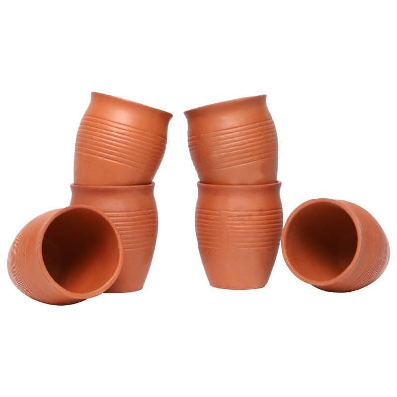KSI Clay (mitti) Khullad/Traditional Tea Cup (Brown) Set of 6 view 2
