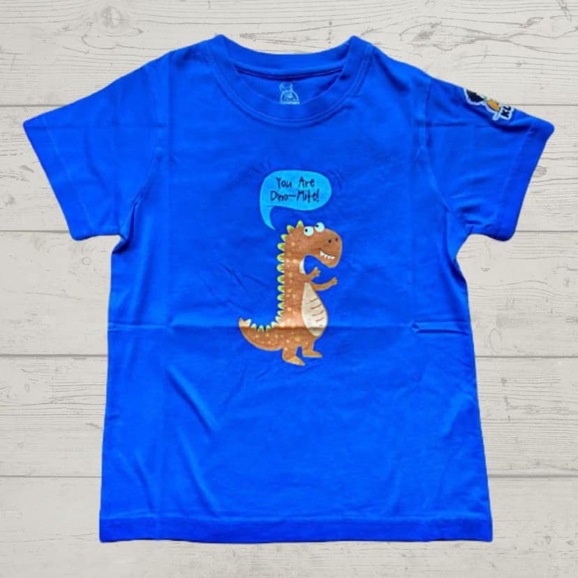 KUCHU Unisex T-Shirt | Dino Mite Print | 8–9 Years | Cotton Fabric | Breathable | Casual Wear | Graphic Tee | Everyday Wear view 2
