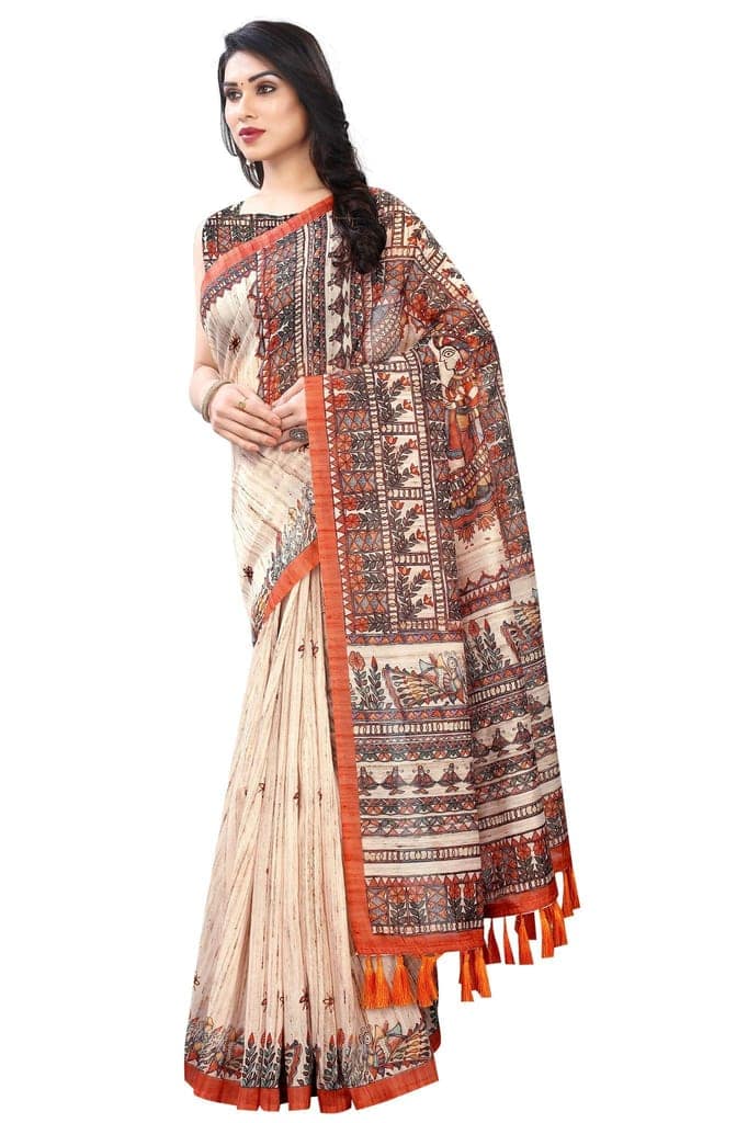 Silk Zone Women's Cotton Digital Printed Saree With Unstitche Blouse Piece view 2