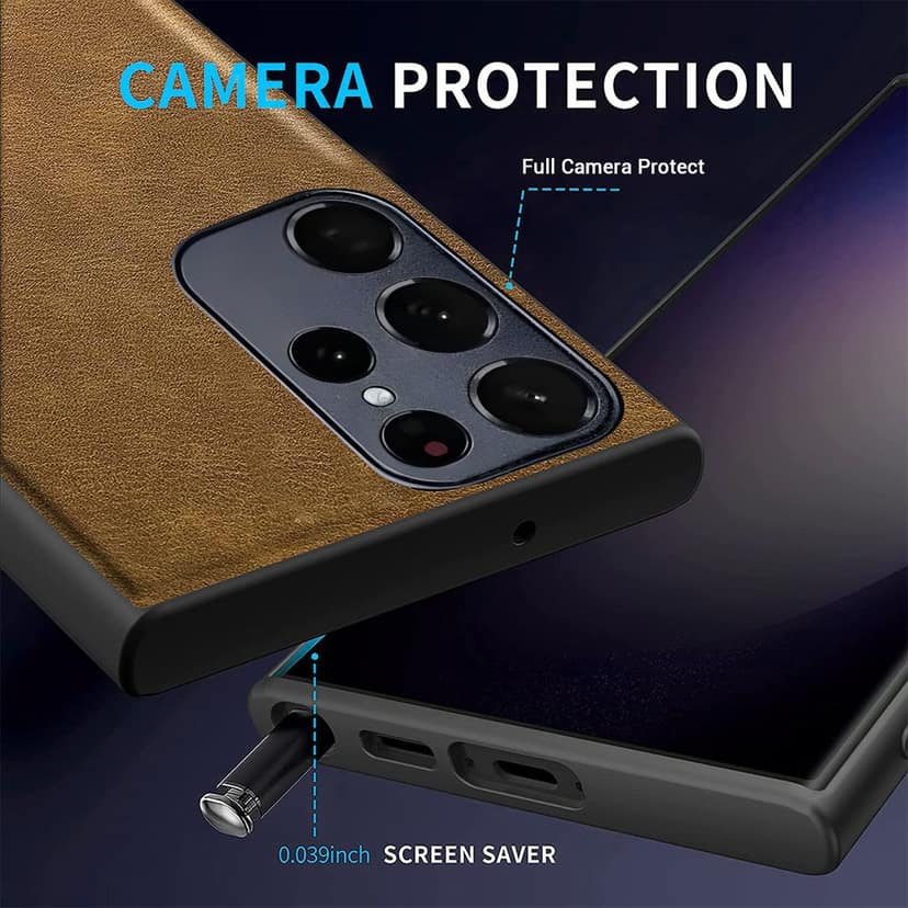 LIRAMARK PU Leather Flexible Back Cover Case Designed for Samsung Galaxy S23 Ultra (6.8 inch) view 2