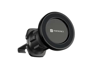 Portronics Mogun 4 Magnetic Car Phone Holder Stand with Strong Magnetic Grip, AC Vent Mount, 360 Degree Rotation, Single Hand Use, Shockproof Build, Mobile Stand for Car