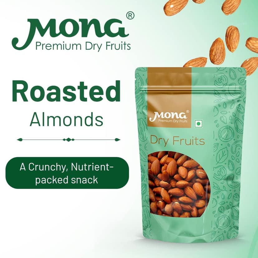Mona Premium Dry Fruits – Whole Almonds | Healthy & Nutritious Snacks view 2