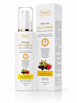 Anherb Natural After Sun Face Cleanser, Paraben Free, Wash For Brighter And Glowing Skin, All Skin Types - 100ml