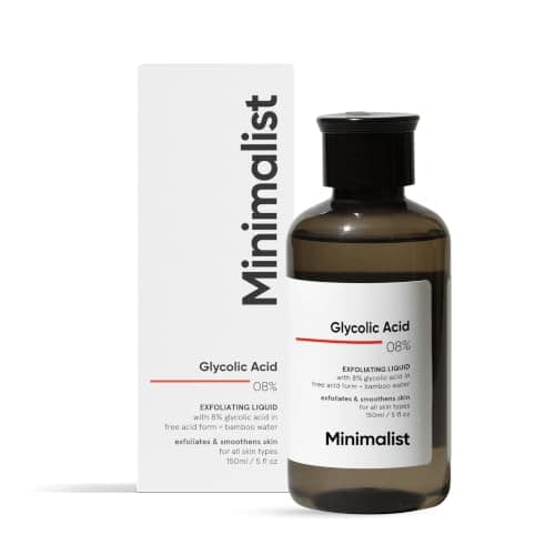 Minimalist 8% Glycolic Acid Toner For Glowing Skin | Multi-functional Exfoliating Toner With Bamboo Water for Body, Face, Underarms & Scalp | For Women & Men | 150 ml Minimalist 8% Glycolic Acid Toner For Glowing Skin | Multi-functional Exfoliating Toner view 2