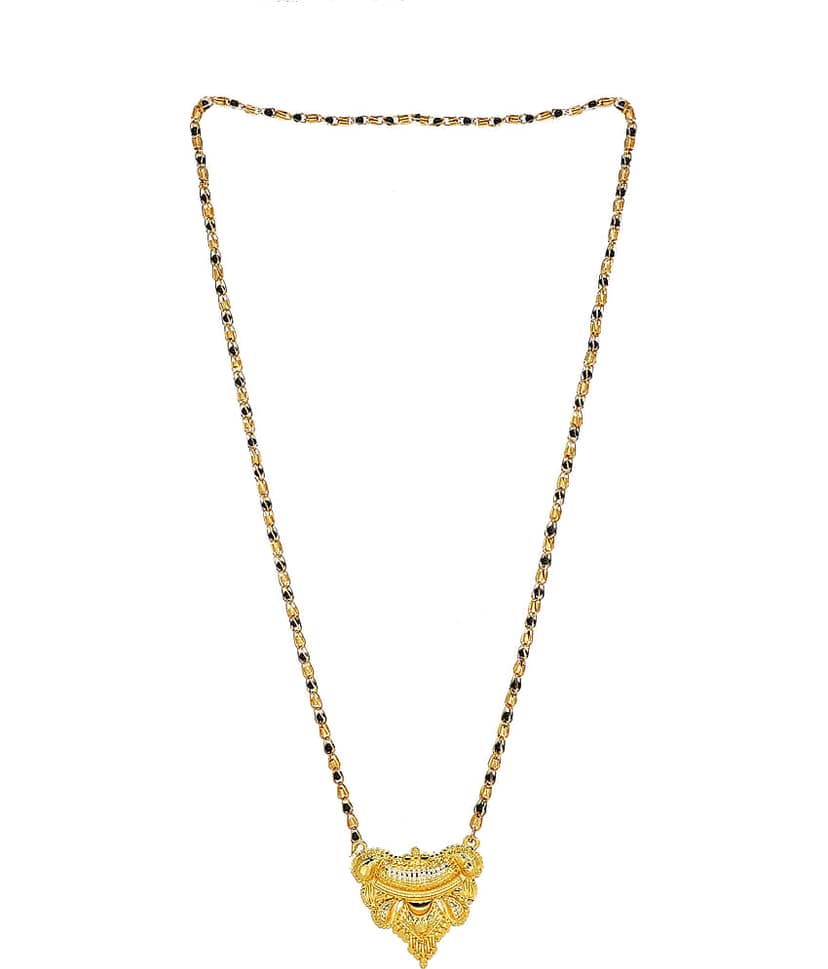 h m product Gold Plated Letest & Designer Mangalsutra For Women-100257