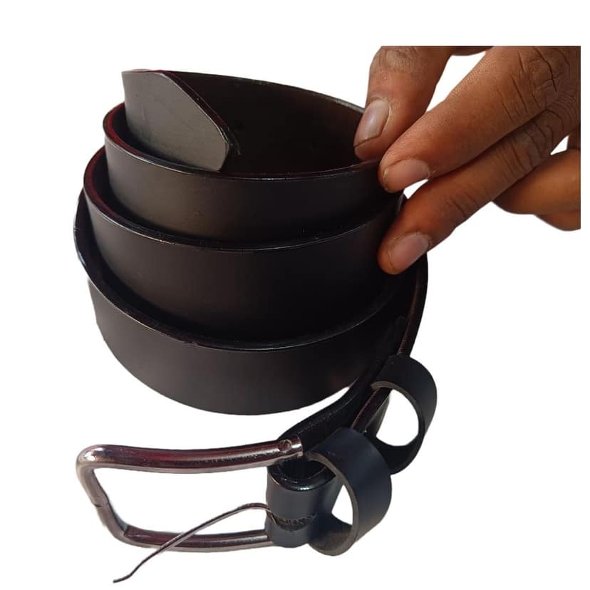 Black Leather Belt 46 Inch view 2