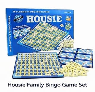 Zenex Store Premium Housie Tambola Game Set with Reusable Cards & Tokens Board Game Accessories - Blue