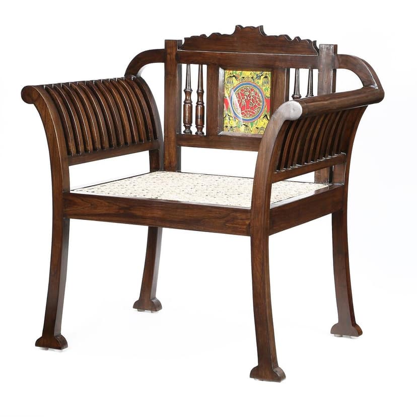 OONA SINGLE SEATER CHAIR ALPA TEAKWOOD WALNUT FINISH AAC300162 view 2