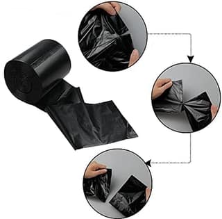 TechLoom Durable Medium Garbage Bags Pack of 3 (90 Bags) - 19x21 Inches, 10kg capacity, Heavy-Duty Waste Disposal, Tear-Resistant, Black