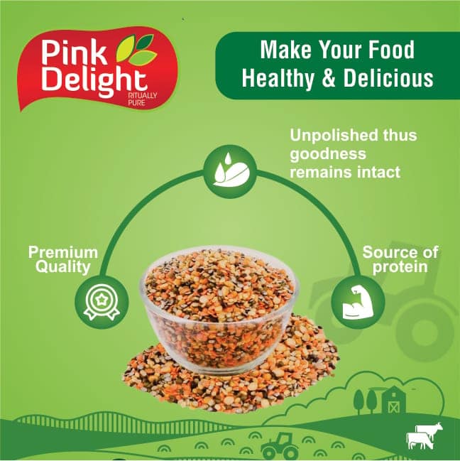 Pink Delight Unpolished Mixed Dal | Panchranga Dal | 7 types of Pulses | 500g Pack view 2