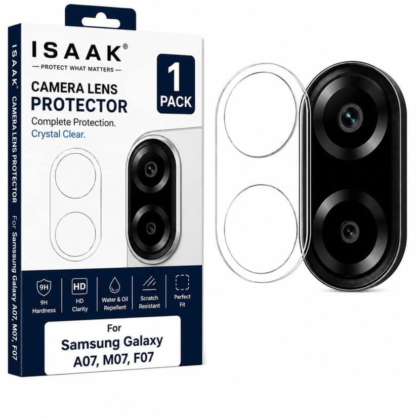 ISAAK Back Camera Lens Protector compatible for Samsung Galaxy A07/ Samsung Galaxy F07/ Samsung Galaxy M07 (Pack of 1)