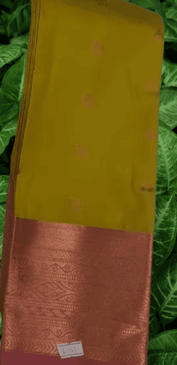 Women Semi Pattu Saree Silk Blend Saree Apple green color saree with baby pink color pallu and blouse view 2