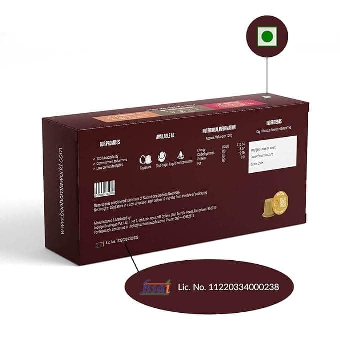 Bonhomia Hibiscus - Floral & Delightful Tea, Nespresso Compatible Pods, 10 Tea Capsules view 2