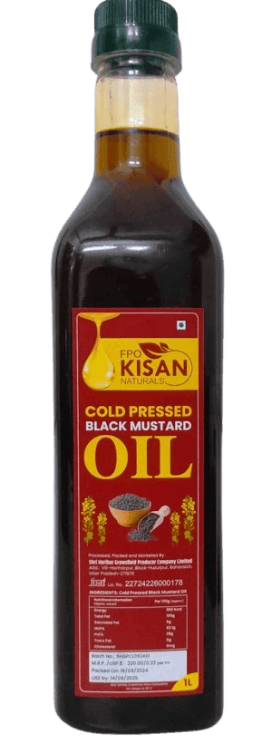 "FPO Kisan Naturals Cold Pressed Black Mustard Oil, 1L"