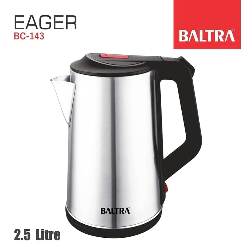 Baltra Eager Electric Cordless Kettle 2.5 Ltr (1500W Silver) with 360 Cordless kettle and automatic cut off protection view 2