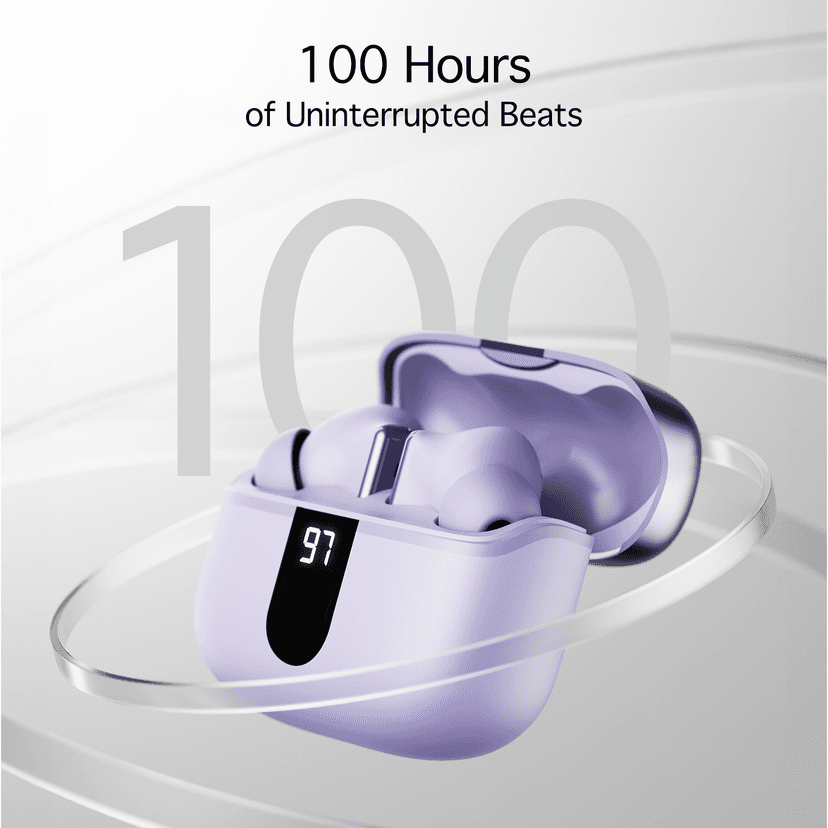 boAt Airdopes 181 Pro | Wireless Earbuds with 100 Hours Playback, Quad Mics with ENx™, BEAST™ Mode, ASAP™ Charge Lilac Serenity view 2