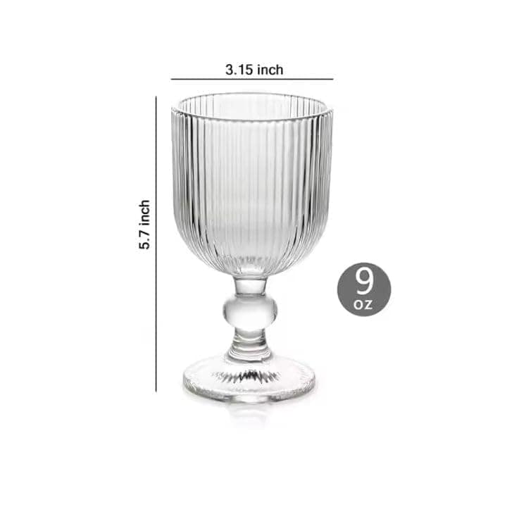 Lining Wine Glasses | 370ML | Premium, Champagne, Crystal, Vintage, Italian Glass Mug | Perfect for Home, Bar, Casino Party | view 2