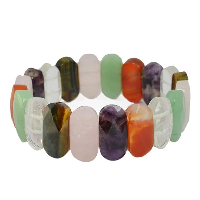 Sahaj Hast 7 Chakra Multi-Stone Bracelet Exotic Healing Crystal Jewelry (Size - 8")