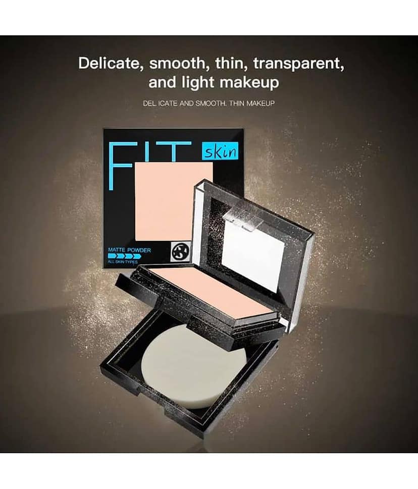 Adbeni Fit Skin Matte Compact Powder 12gm | Lightweight & Long-Lasting | Oil-Free Formula (Shade-01) view 2