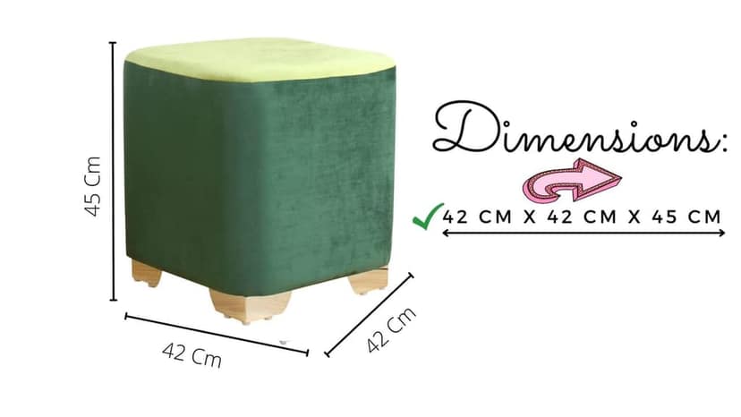 ShadowKart Sitting Stool Ottoman Pouffes for Living Room Sitting Bench Furniture Wooden Footrest Pouf Seat Puffy Foam Small Foot Stool for Office Home Decor, 16x16x18 Inch view 2
