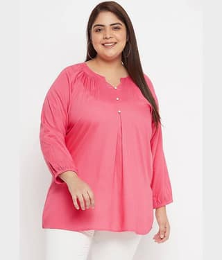 VINAAN Women's Rayon Tunic ( Pink )