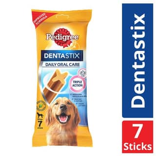 Pedigree Dentastix Dog Treat Oral Care for Adult Large Breed (25 kg+), 7 Sticks pack of 2 x 270 gms
