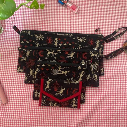 Quilted Cloth Utility Pouches Set of 4 view 2
