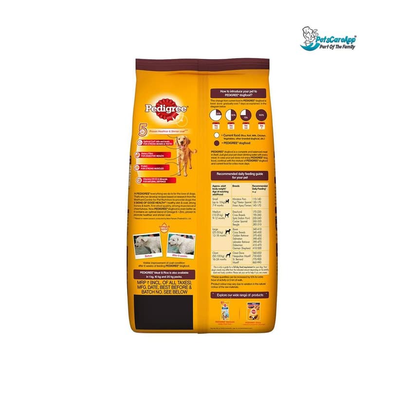 Pedigree Dry Food for Adult Dogs, Meat & Rice Flavour view 2