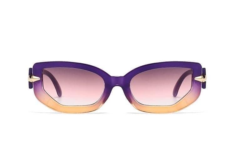 Eyenaks Full Rim Retro Designer Rectangular Sunglasses | UV 400 Protection | For Girls and Women | Pack Of 1 (Purple) view 2