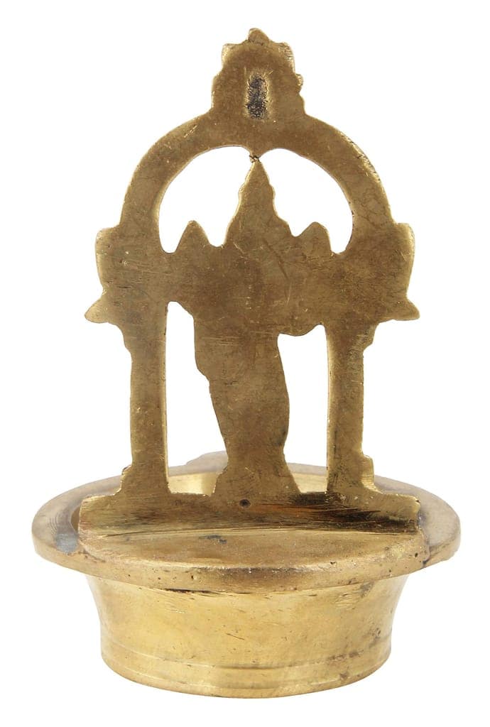 Poompuhar Metal Devi Oil Lamp, 9 cm x 3 cm x 9 cm, Yellow view 2