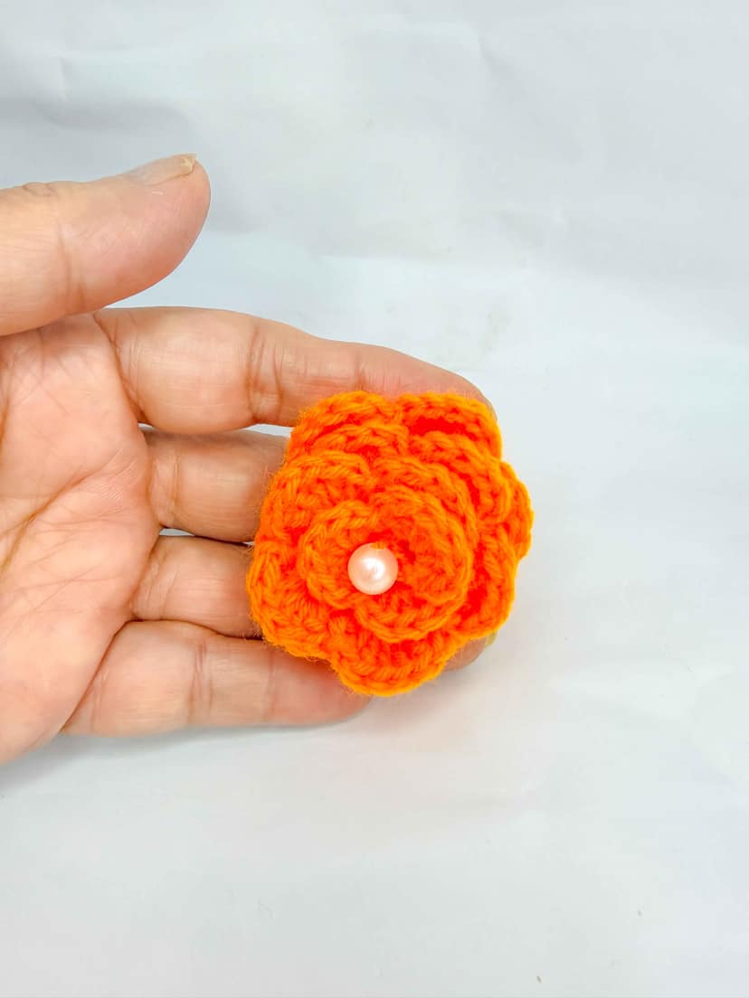 CROSHIA HUT Handmade Crochet Flower Rubber Band
