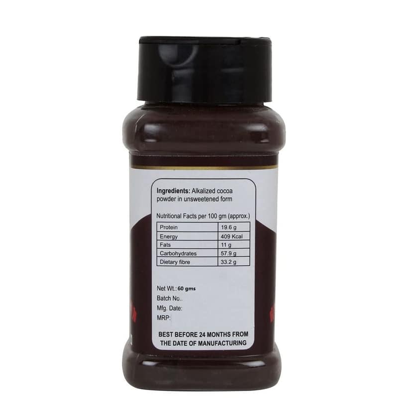 foodfrillz Cocoa Powder (60 g) Unsweetened, for baking, desserts, ice creams, shakes view 2