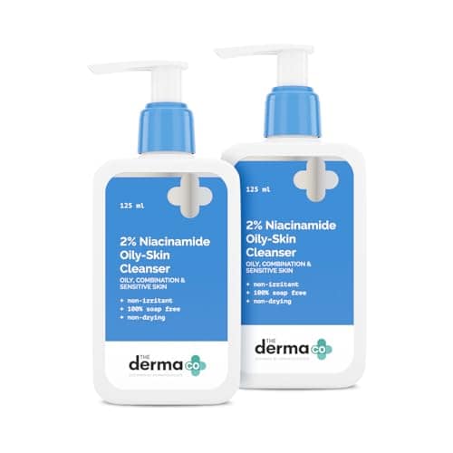 The Derma Co 2% Niacinamide Oily Skin Cleanser for Sensitive, Oily & Combination Skin | Non-Irritant | 100% Soap-Free | Non-Drying | Gently Cleanses Makeup | 125 ml (Pack of 2) The Derma Co 2% Niacinamide Oily Skin Cleanser for Sensitive, Oily & Combinat view 2