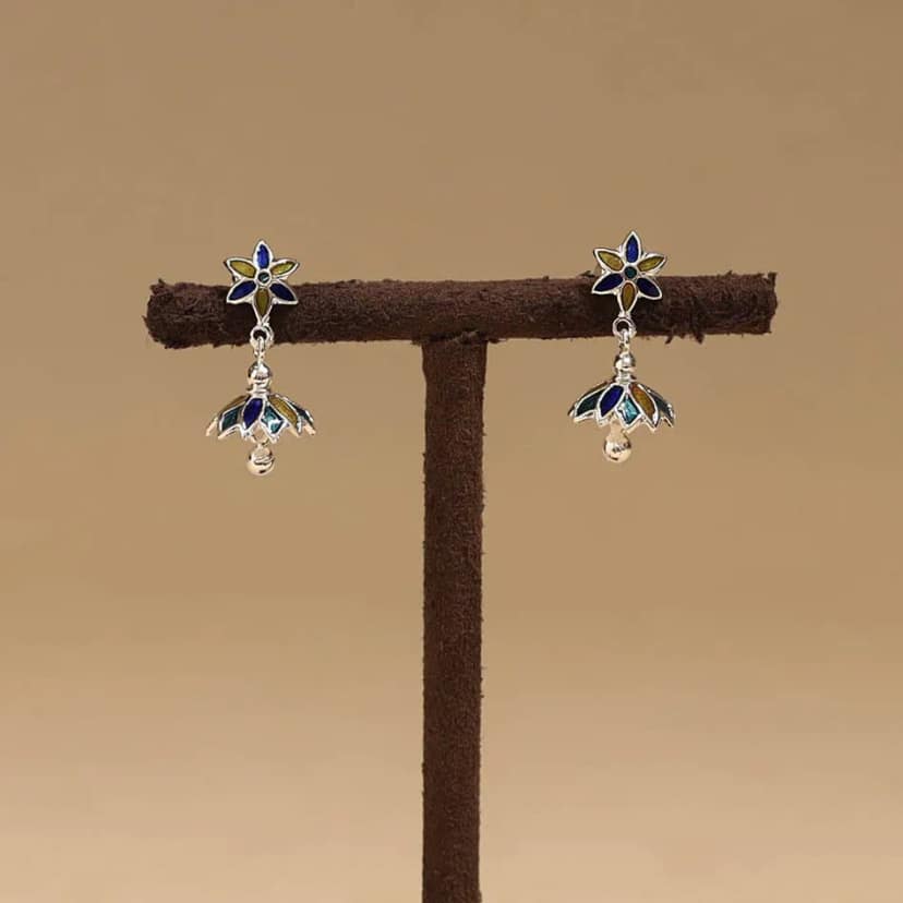 Multicolor - Handcrafted Paka Meenakari Earrings 116