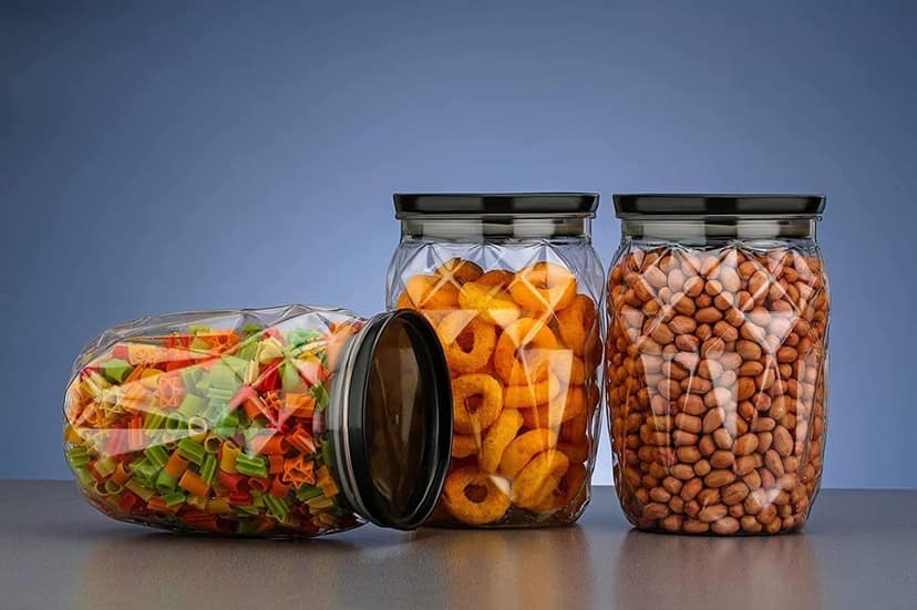 HAPPI Multipurpose Unbreakable Plastic Transparent Crystal Clear Storage Containers For Kitchen Airtight Masala Box Dabba Spice, Cereal, Dry Fruits Spice Box 1400 ML Round (Set of 6 Pcs) view 2