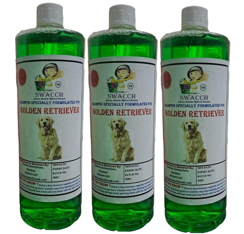 SWACCH Shampoo Specially FORMULATED for Golden Retriever (1 Litre) (Combo Pack of 3) NEEM ALOVERA view 2