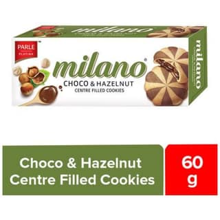 Parle Milano Choco & Hazelnut Centre Filled Biscuits 60 Gms