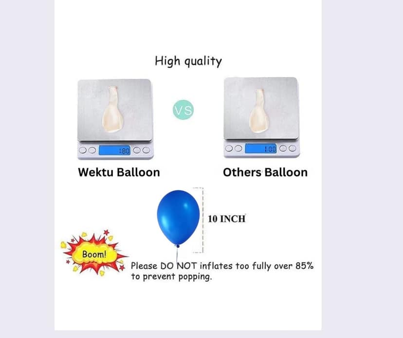 Wektu Premium Party Balloons - Round Shape, Colourful & Fancy (50 Pcs) view 2