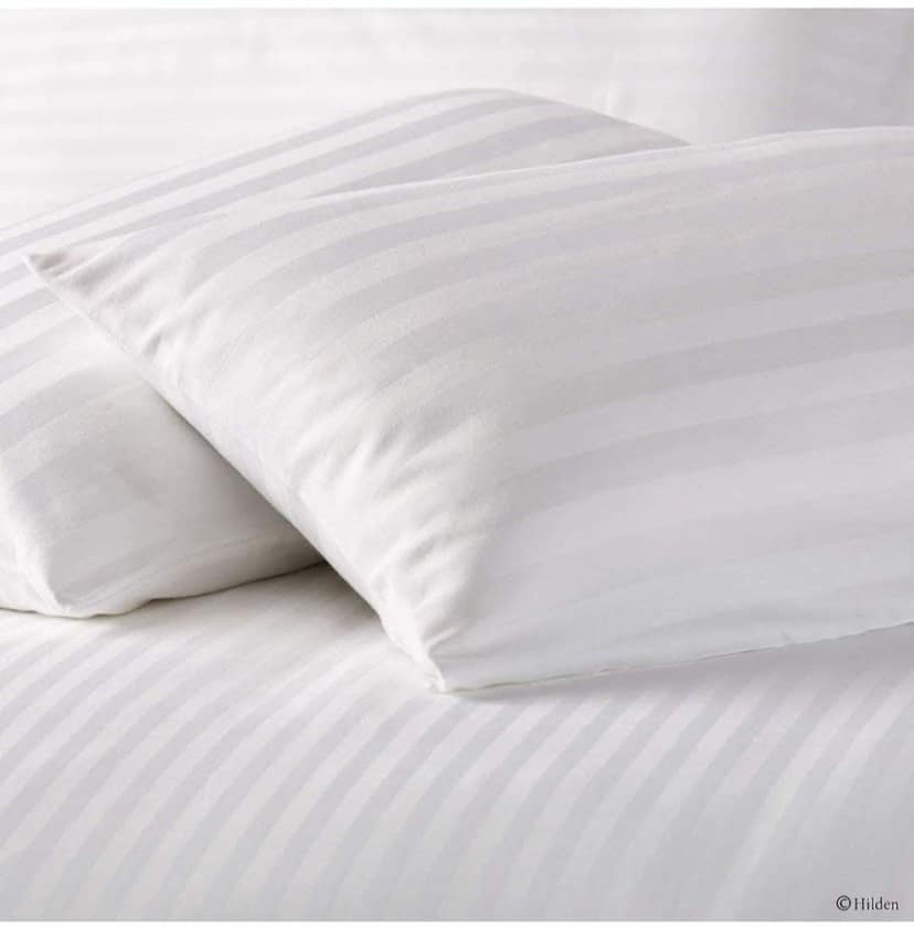 Gethitched Creations Sateen White Stripe Polycotton Single Bedsheet with 1 Pillow Cover 144 TC view 2