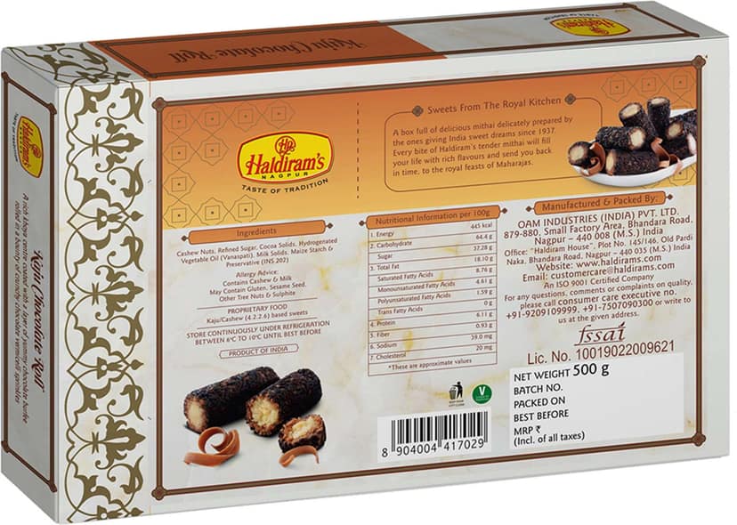 Haldiram's Nagpur Kaju Chocolate Roll 500g, Bhujia Sev200g,All in One200g With Rakhi Assorted Gift Box (Multicolor) view 2