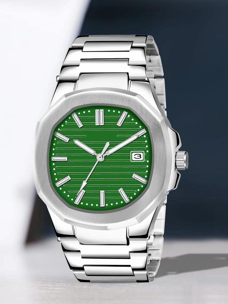 Green Dial Date Function Analog Watch for Men LR146 view 2