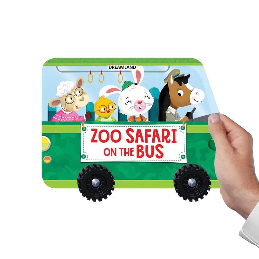 Zoo Safari on the Bus- Wheel Board Book for Kids age 2+ years [Board book] Dreamland Publications view 2