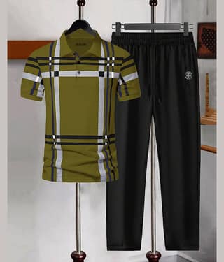 AUSK Green Cotton Blend Relaxed Fit Men's Tracksuit ( Pack of 1 )